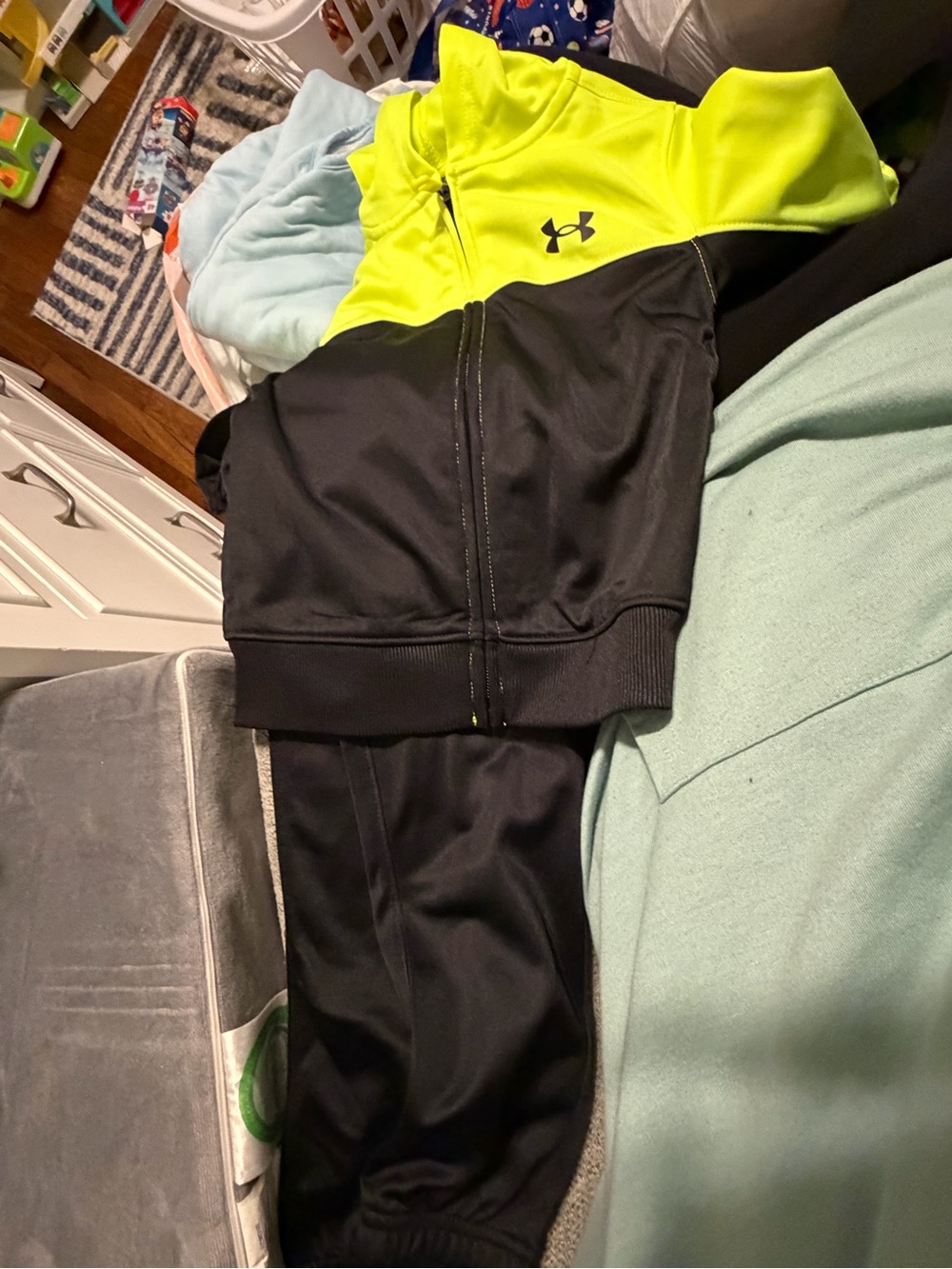 Under Armour Neon Yellow and Black Track Jacket